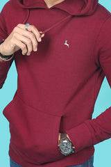 Men's Burgundy Hooded Jacket with Logo