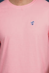 Men's Coral single jersey round neck t-shirt with logo