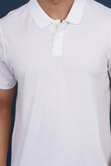 Men's white core pique polo t-shirt