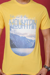 Men's Mimosa Single Jersey  Round Neck T-shirt with Digital Print