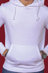 Men's White Hooded Jacket with Logo