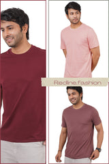 Pack of 3 Solid Pima Cotton Crews (Maroon, Rose Tan, Desert Rose)