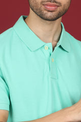 Men's Mint Enzyme Wash Pique Polo T-shirt