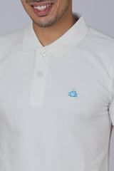 Men's White Core Lycra Pique Polo T-shirt