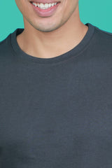 Men's Slate Single Jersey  Round Neck T-shirt