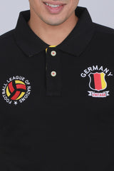 Men's Black Cut & Sew Pique Polo T-shirt