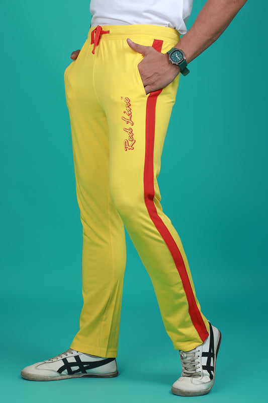 Men's Cyber Yellow Solid Sports Track Pant