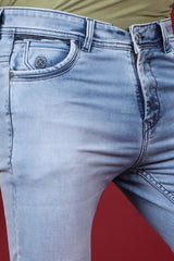 Men's Light Blue Denim Slim Fit Crux-5027 Jean
