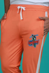 Men's Orange Solid Sports Track Pant
