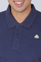 Men's Navy Core Lycra Pique Polo T-shirt