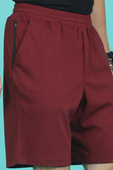 Men's Tawny Port Solid Shorts with Logo