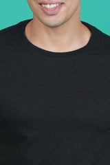 Men's Black OE  Round Neck T-shirt